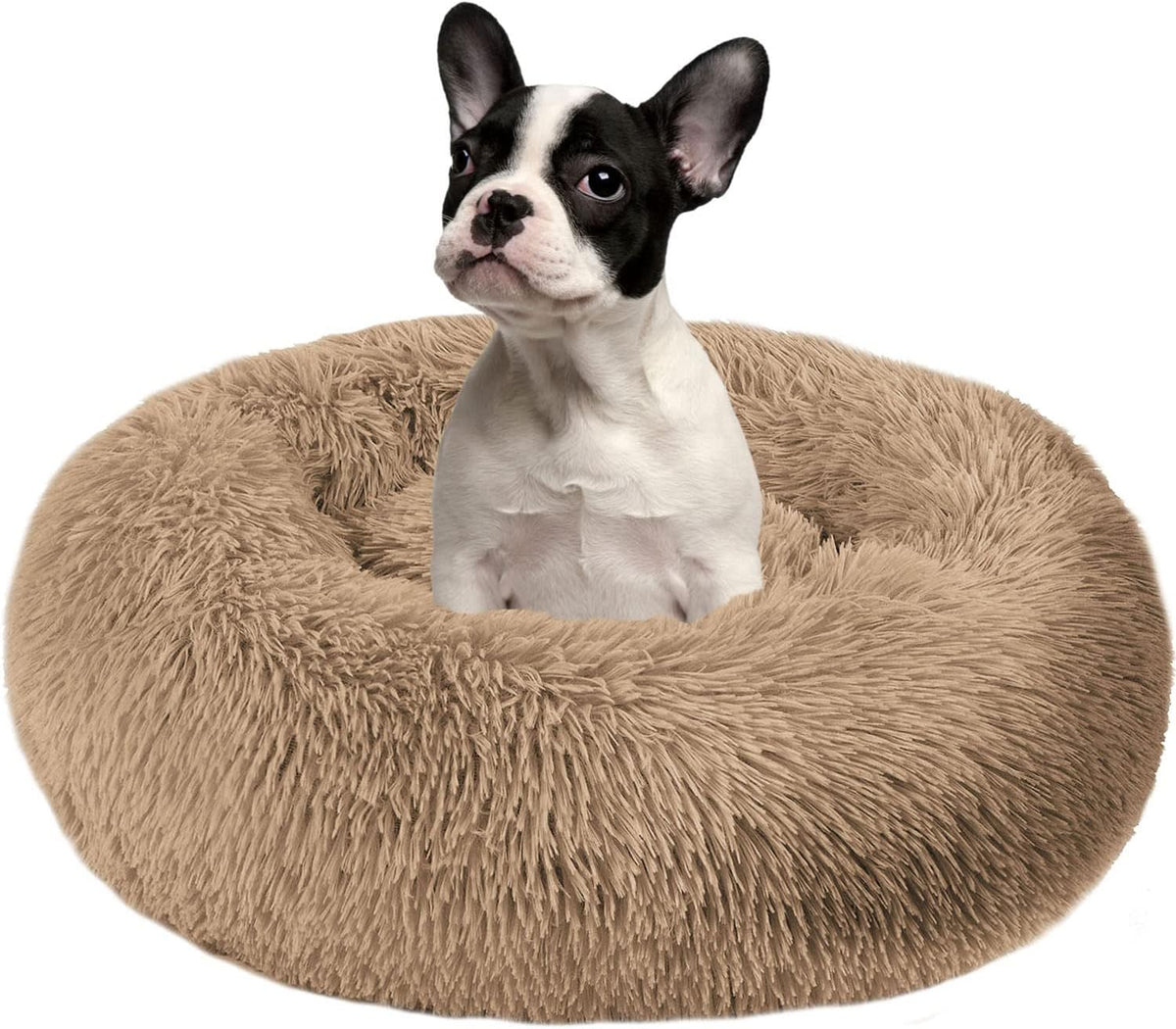 Calming Dog Bed Faux Fur Donut Cuddler Washable Pack of 2 A828