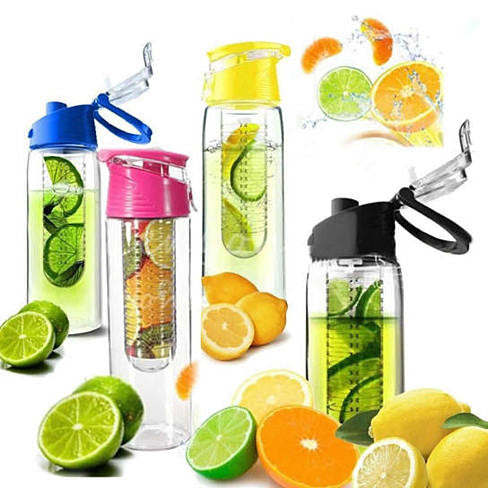 Fruit Cola Bottle with Built-In Straw & Flip Top Cap Z328