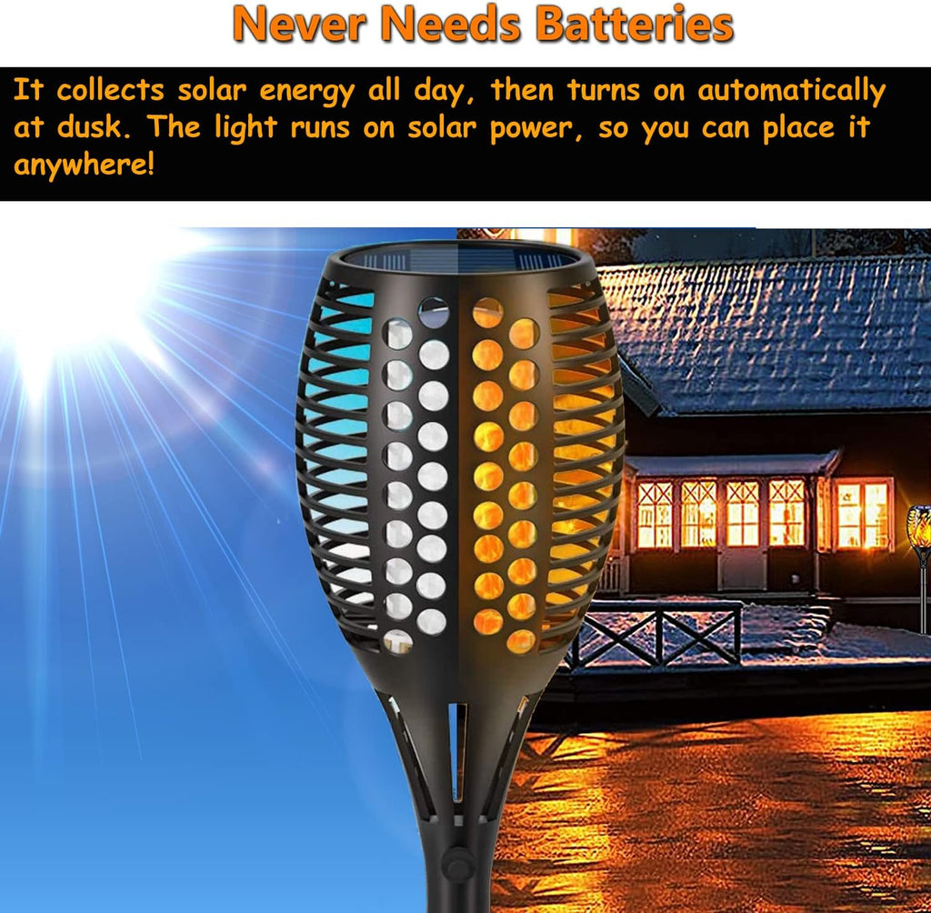 Solar Torch Lights, Waterproof Outdoor Dancing Flames Garden Lights, 43 96 LED O536