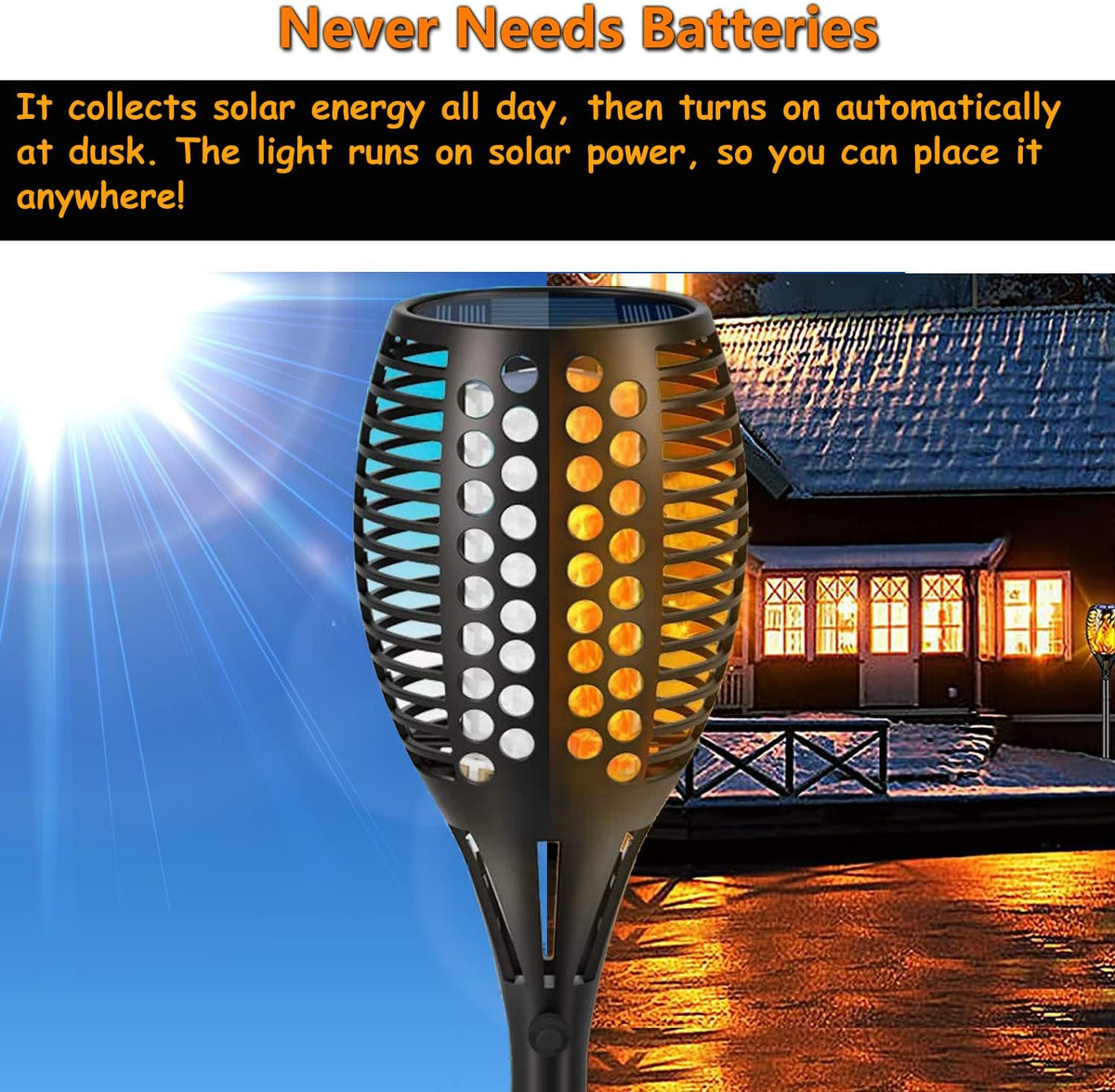 Solar Torch Lights, Waterproof Outdoor Dancing Flames Garden Lights, 43 96 LED O536