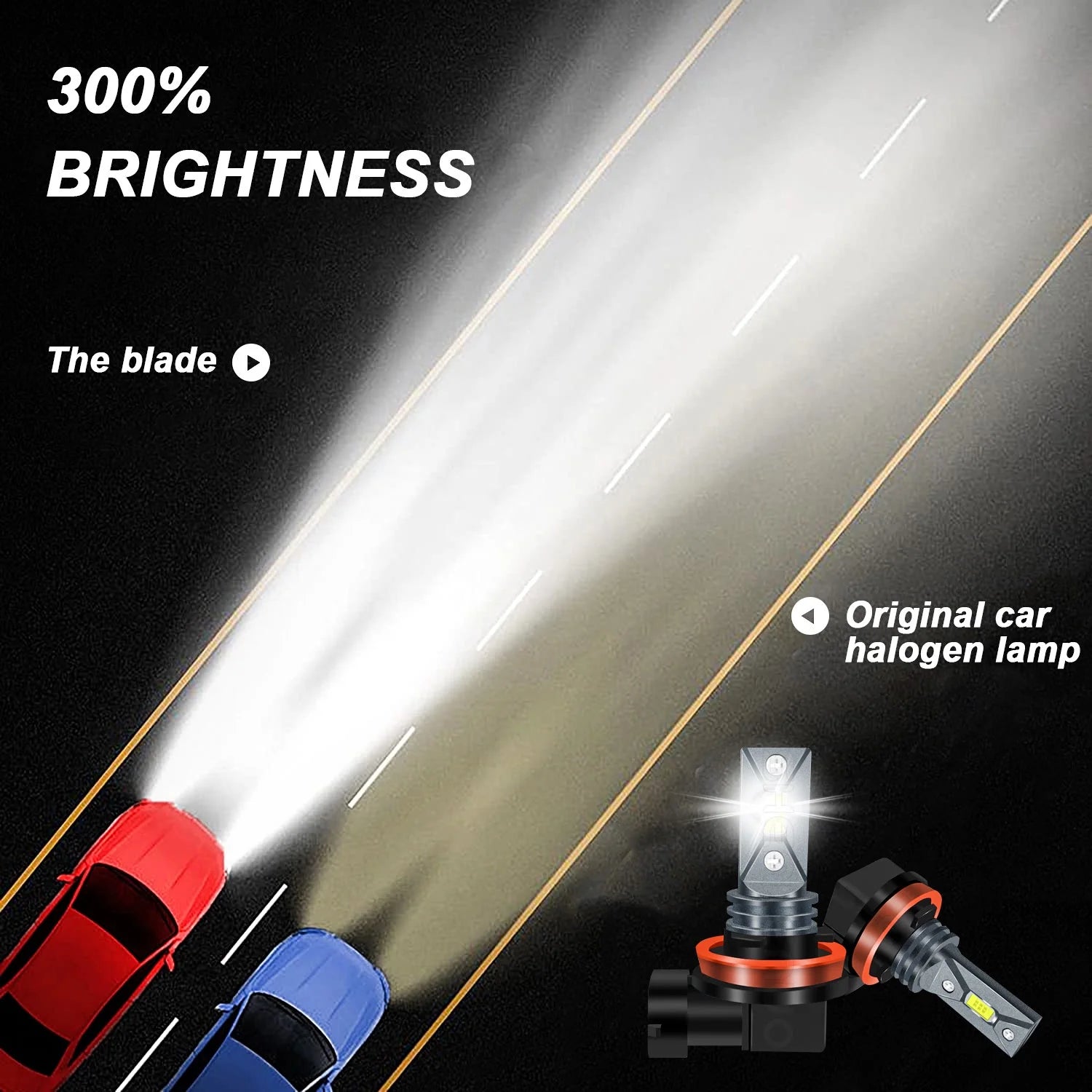 9005 High + H11 Low Beam + H11 Fog Beam LED Headlight Bulbs 6000K Cool White Z649109
