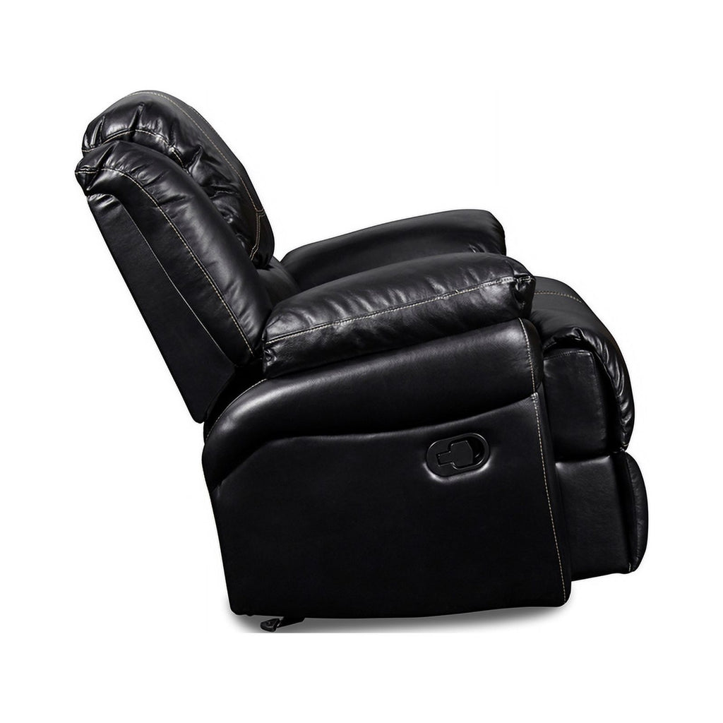 Black Upholstered Fabric Glider Recliner W68789