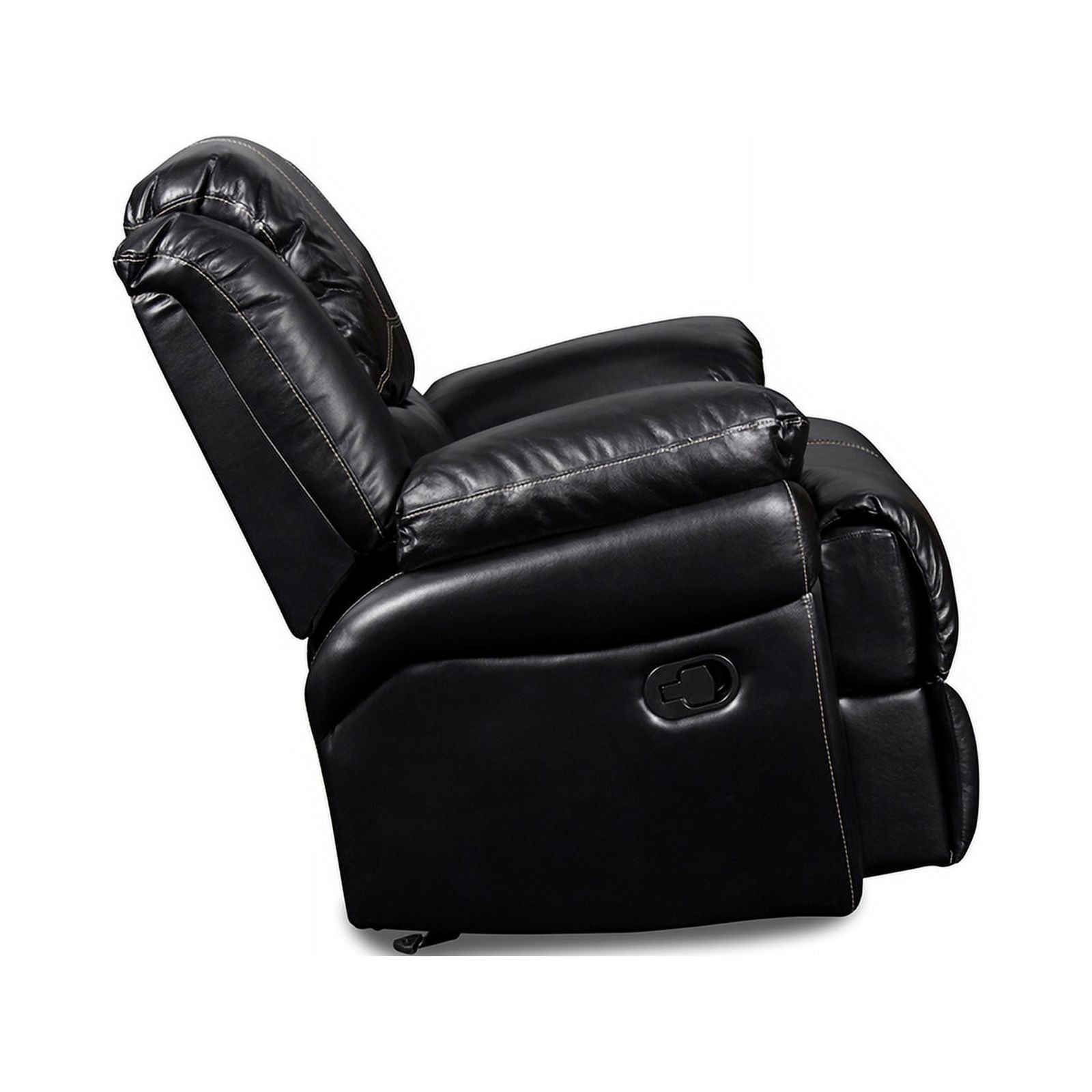 Black Upholstered Fabric Glider Recliner W68789