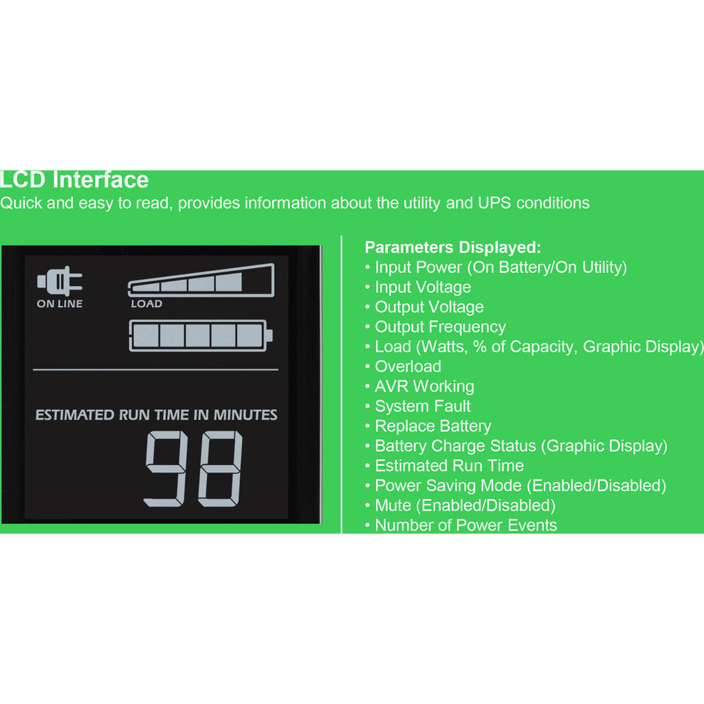 850VA Battery Back-Up System Black C18716
