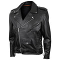Black Leather Motorcycle Jacket T17258