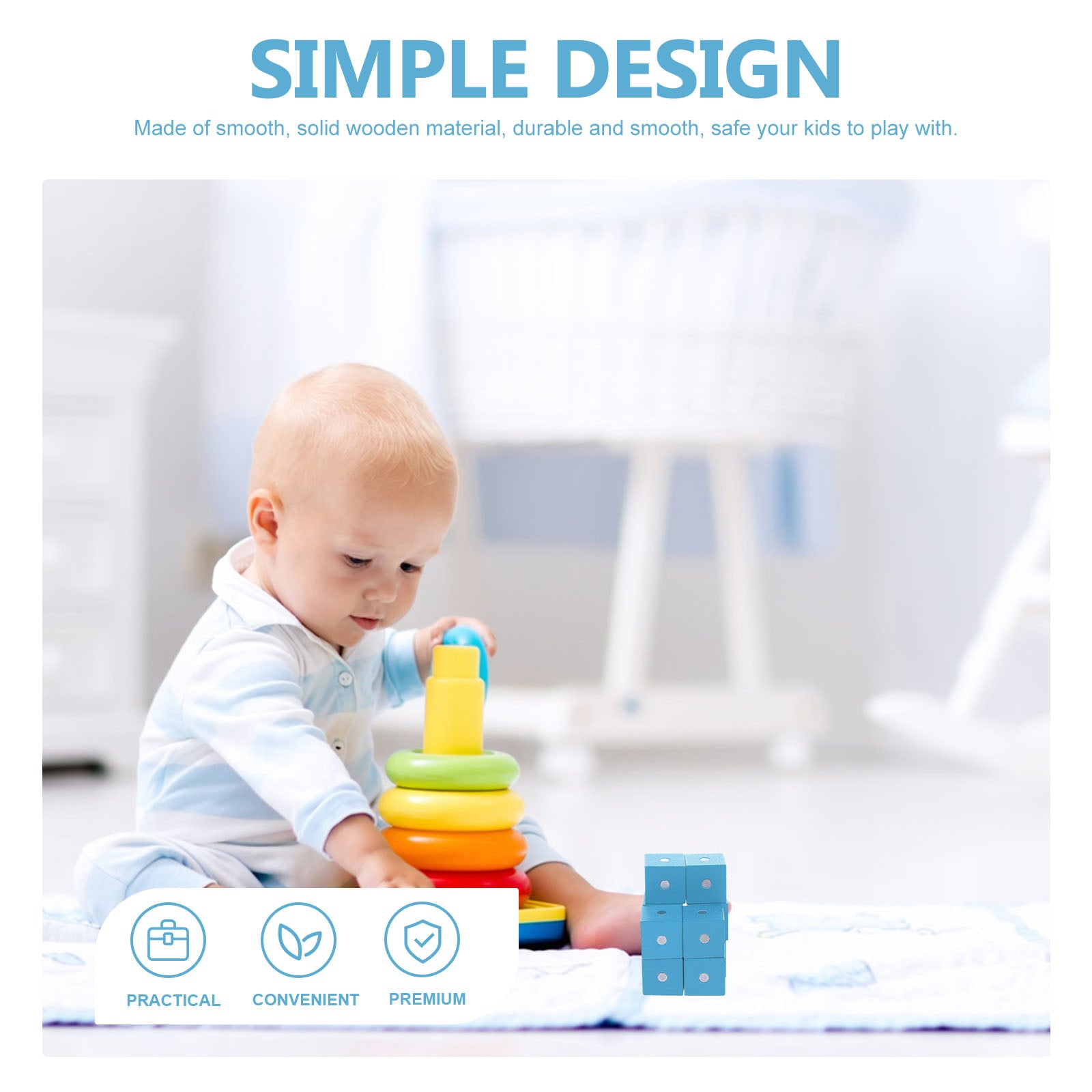 20 pcs Wooden Magnetic Building Blocks Toy M140