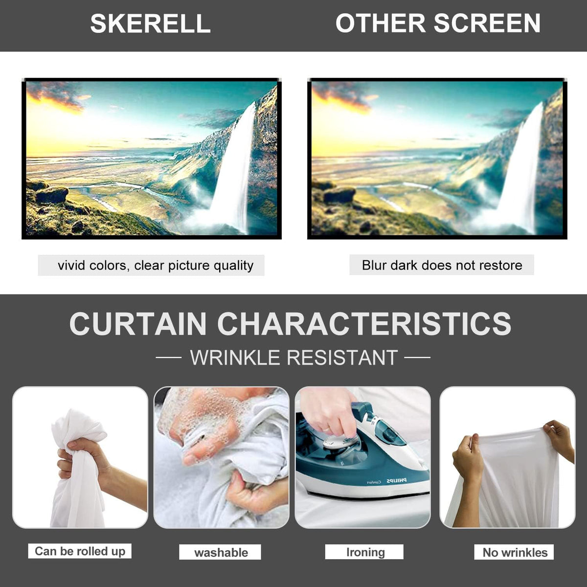 80 inch Portable Projector Screen with Stand and Carry Bag G14045