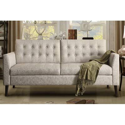 Beige Linen Round Arm Loveseat U817896