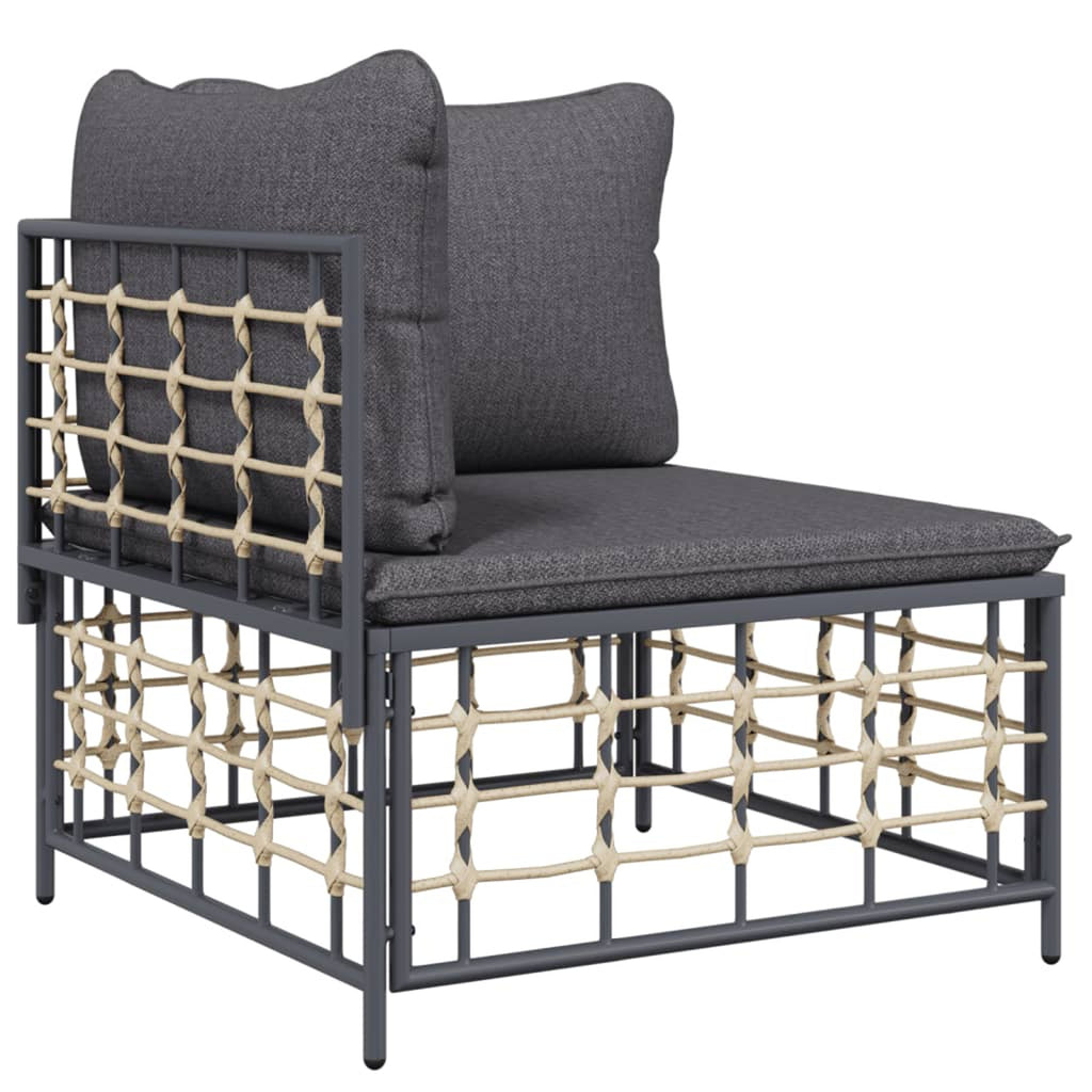 3 Piece Anthracite Poly Rattan Outdoor Patio Furniture Set I993558