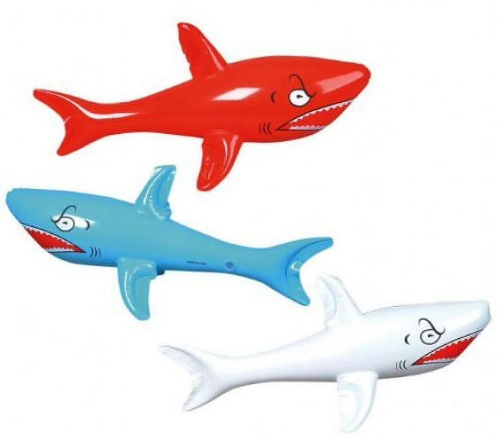 12 Assorted 46" Giant Inflatable Shark Decoration W19499