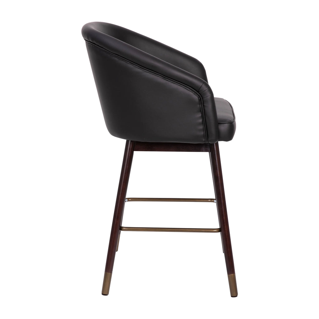 Black Faux Leather Counter Height Stool N17744