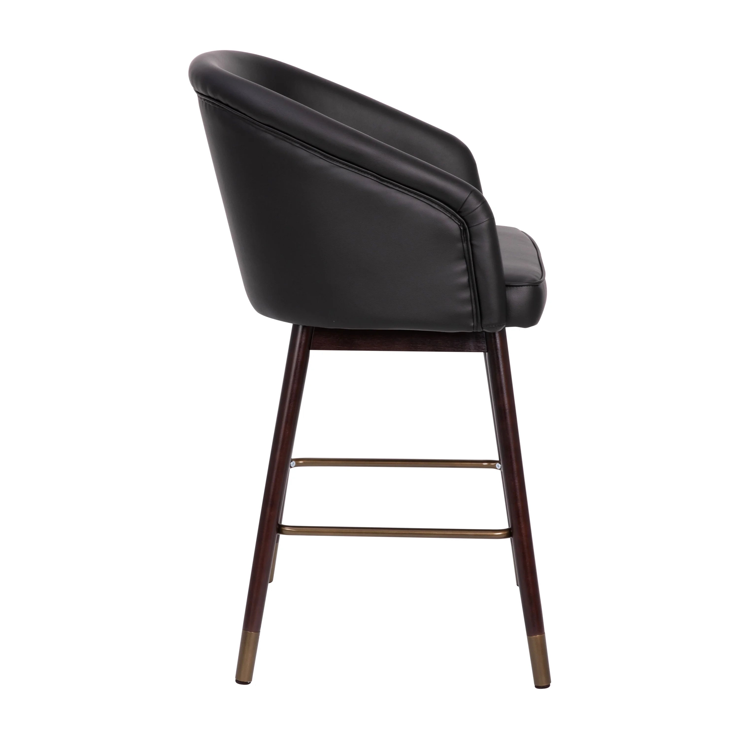 Black Faux Leather Counter Height Stool N17744