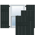 15 in. x 46 in. Dark Green Western Red Cedar Board and Batten Shutters Pair M297