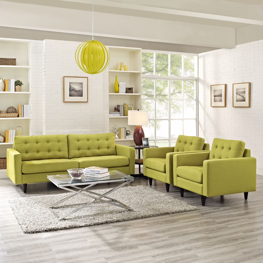 Sofa and Armchairs Set of 3 in Wheatgrass Z42201