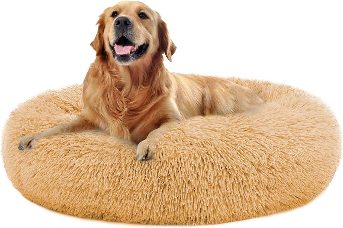 Calming Dog Bed Faux Fur Donut Cuddler Washable Pack of 2 A828