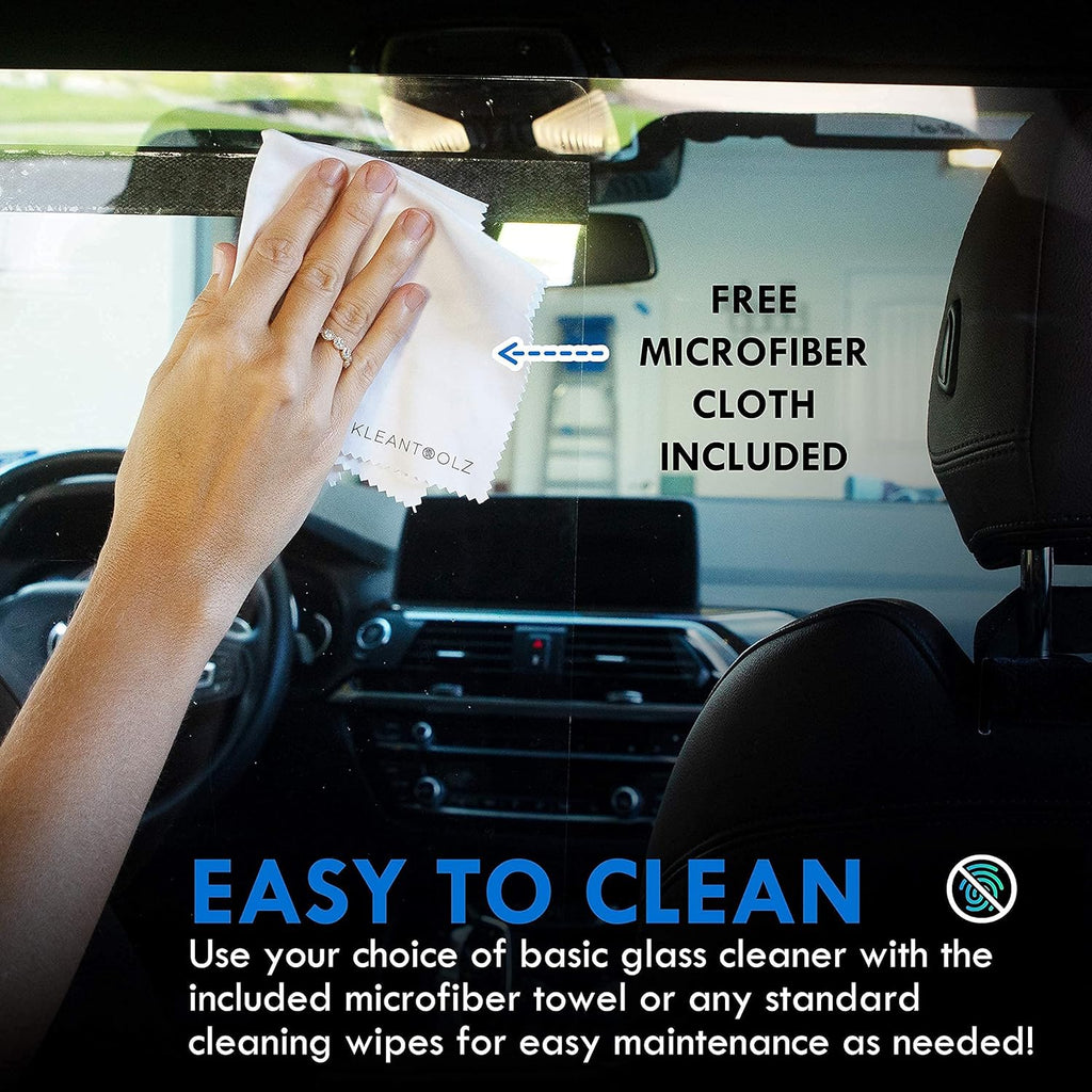 Adjustable Plexiglass Car Sneeze Guard Barrier with Microfiber Cloth V216