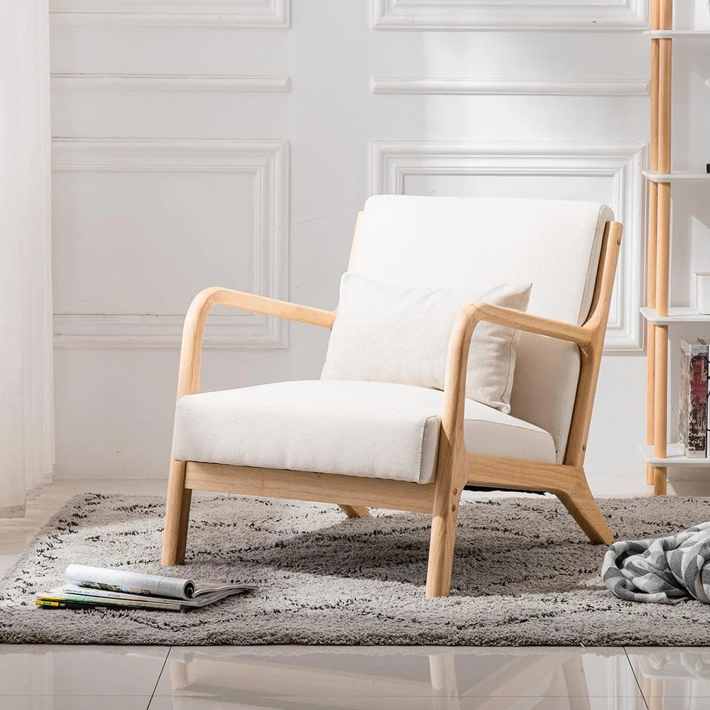 Beige Fabric Single Sofa S884