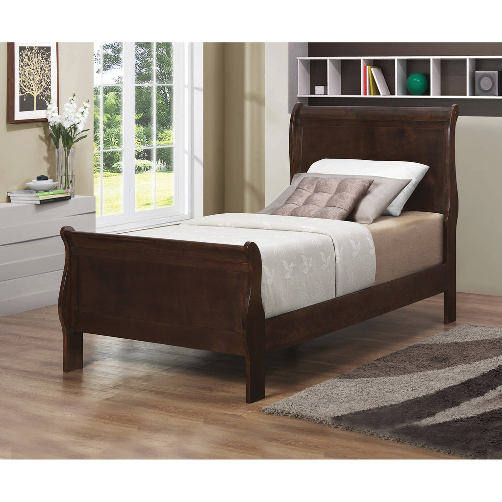 Twin Sleigh Bed Cappuccino T647