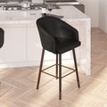 Black Faux Leather Counter Height Stool N17744