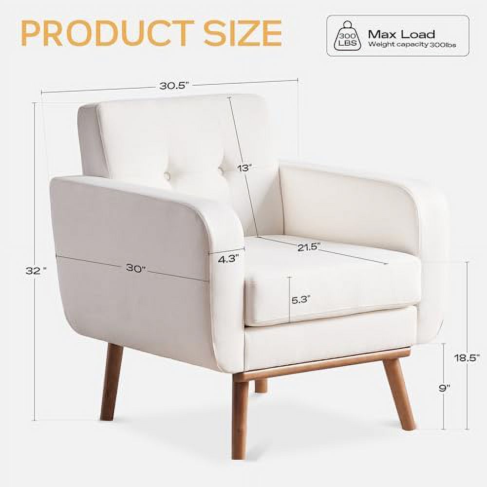 Fabric Accent Chair Button Tufted Upholstered Arm Chair P21155