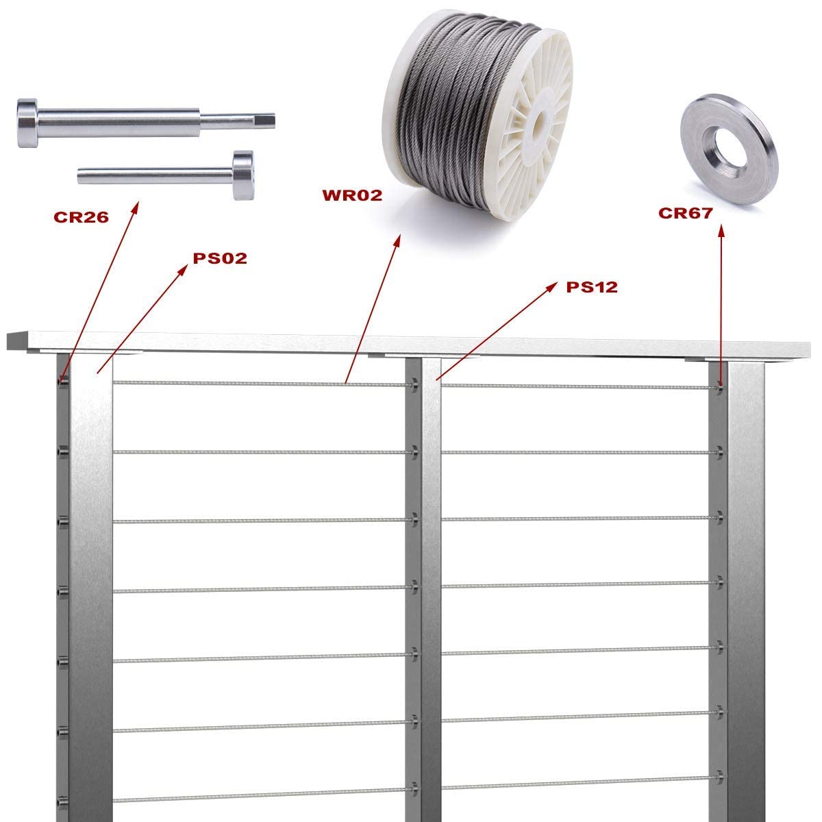 Stainless Steel Brushed Pre-Drilled Posts P125
