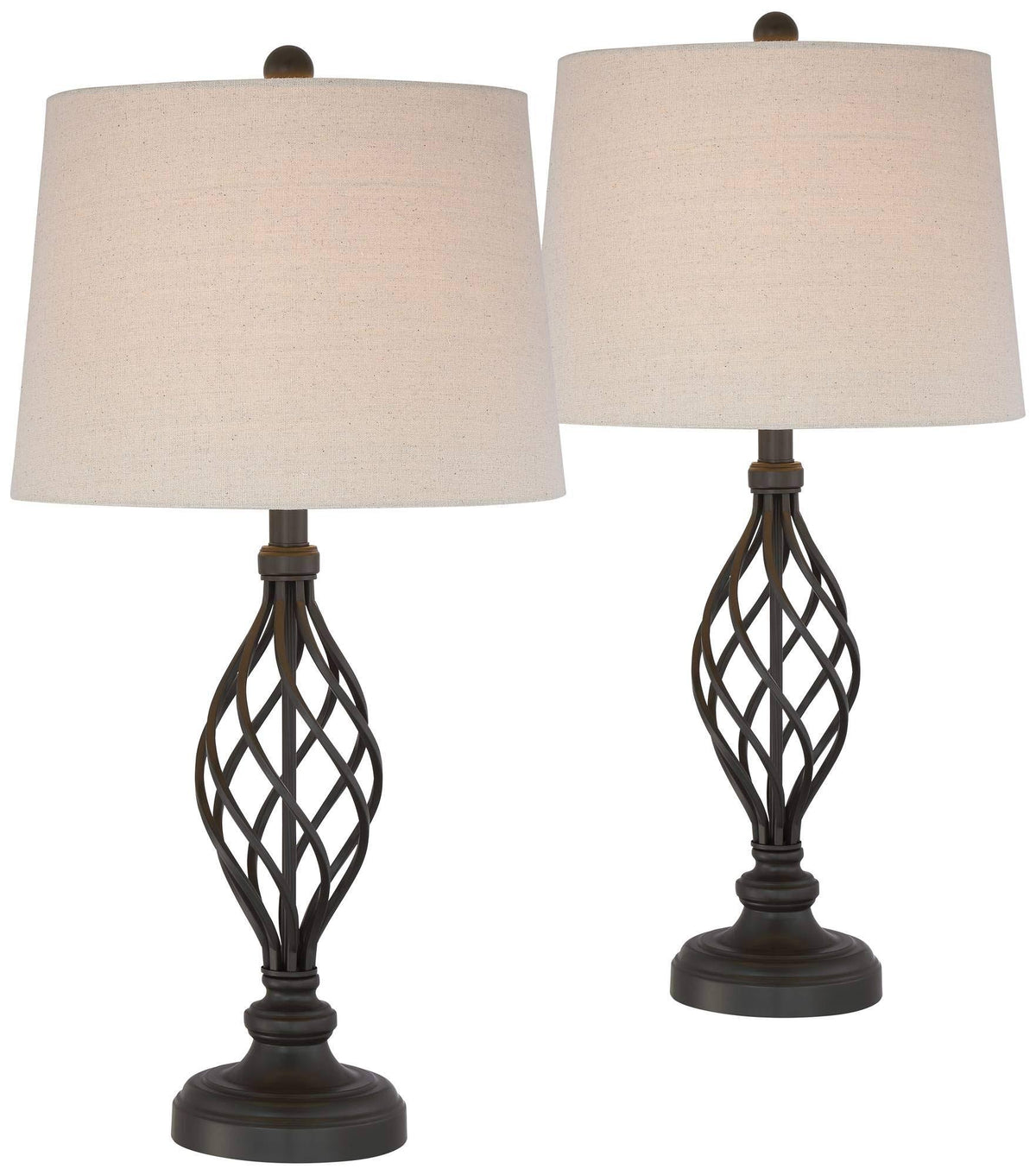 Iron Scroll Lamps Set of 2 with Table Top Dimmers D554