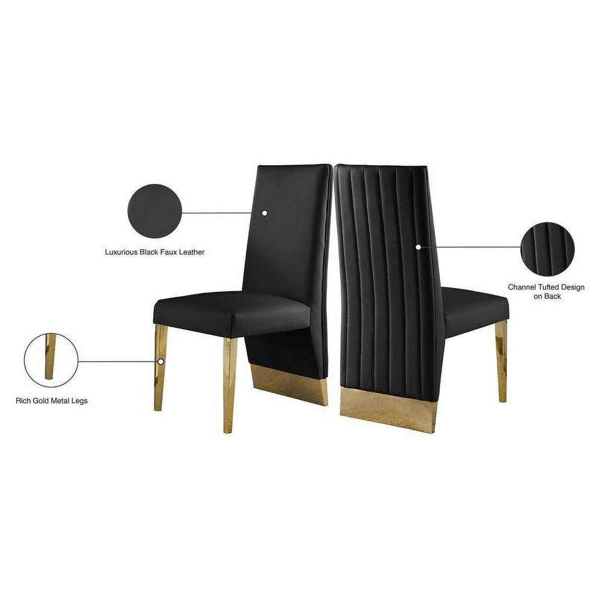 Black Dining Chair Set of 2 C5136