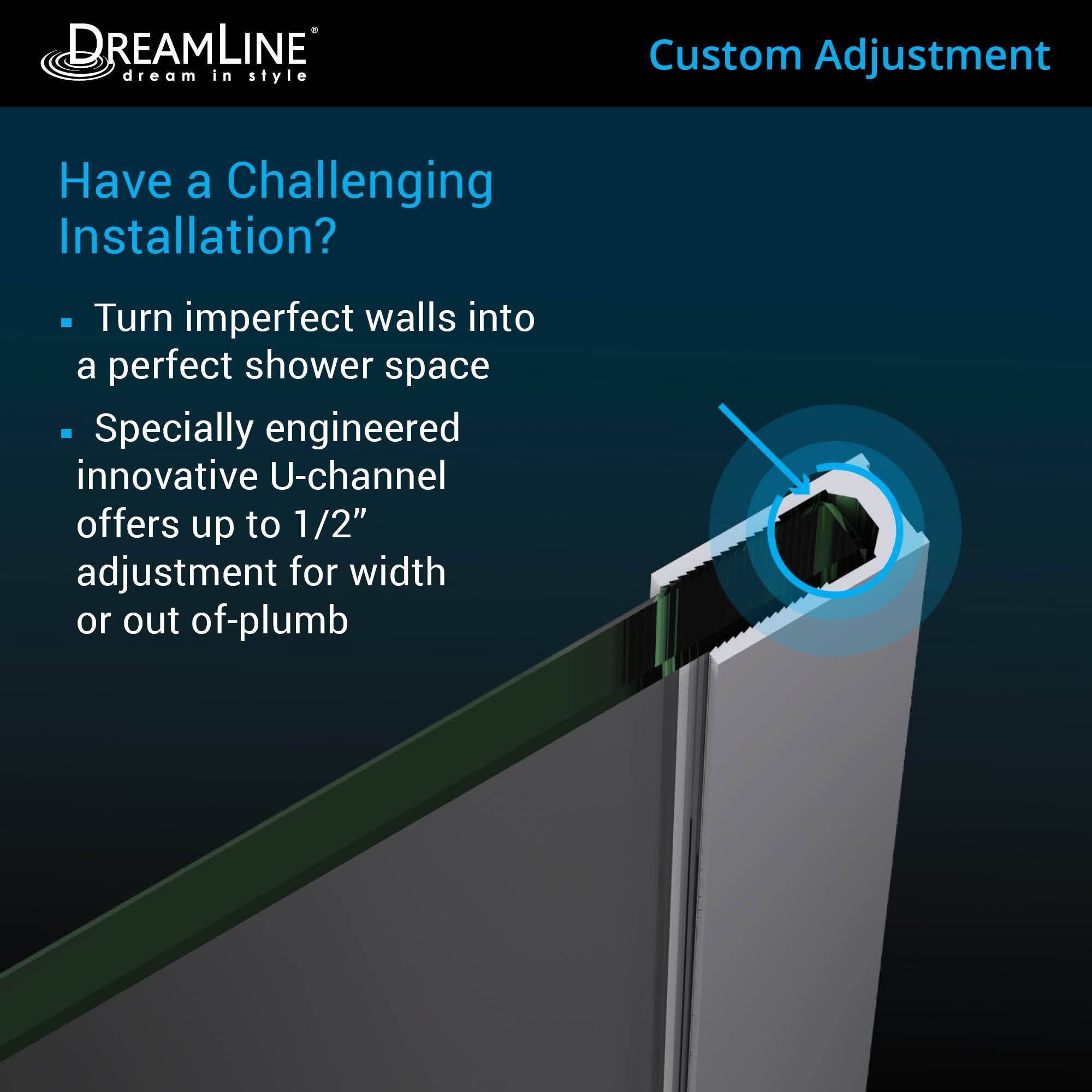 Satin Black Hinged Shower Door W491584