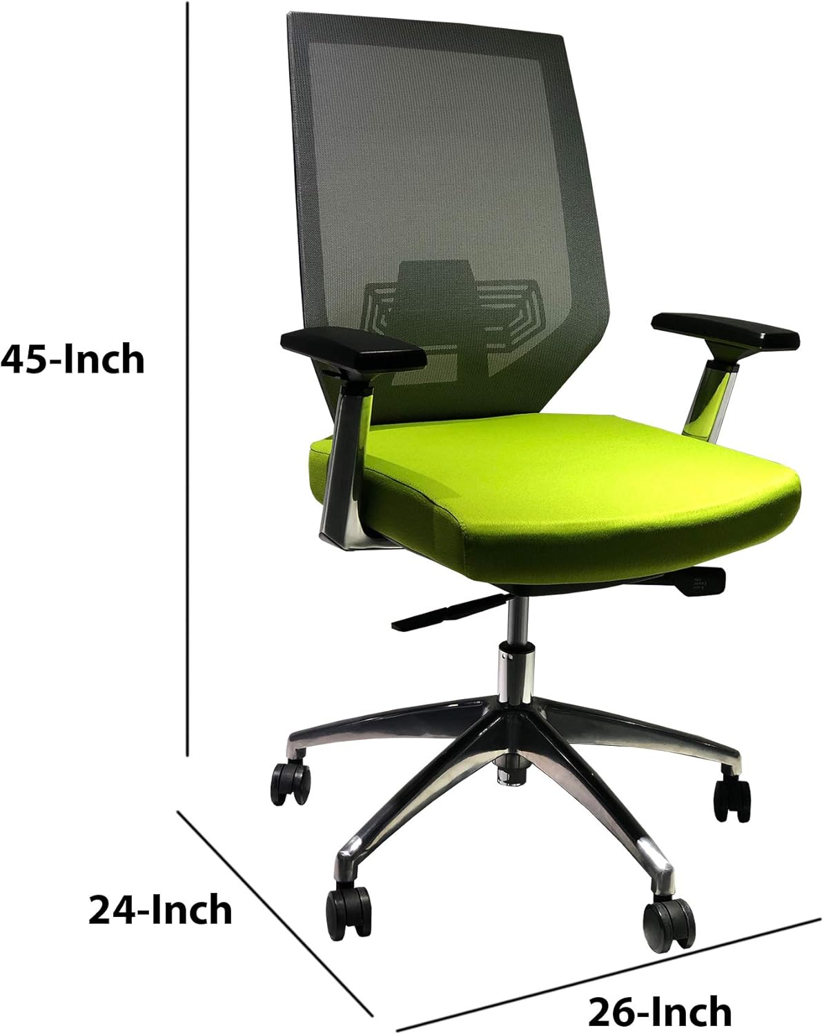 Green and Gray Ergonomic Office Swivel Chair with Padded Seat and Casters E708