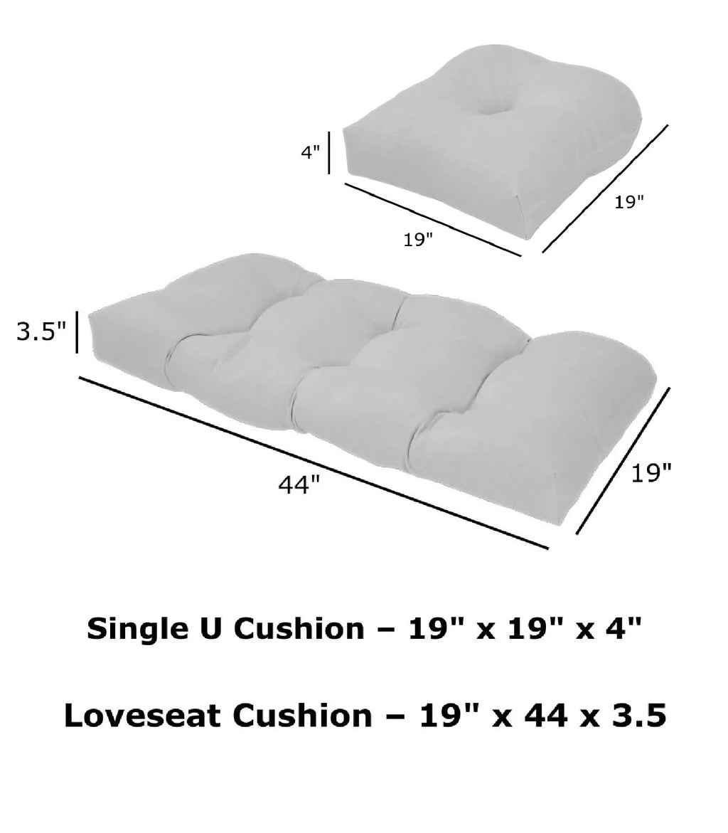 Assorted Red U-Shape Cushion Set Outdoor Seating Cushions (3 Pieces) Q472