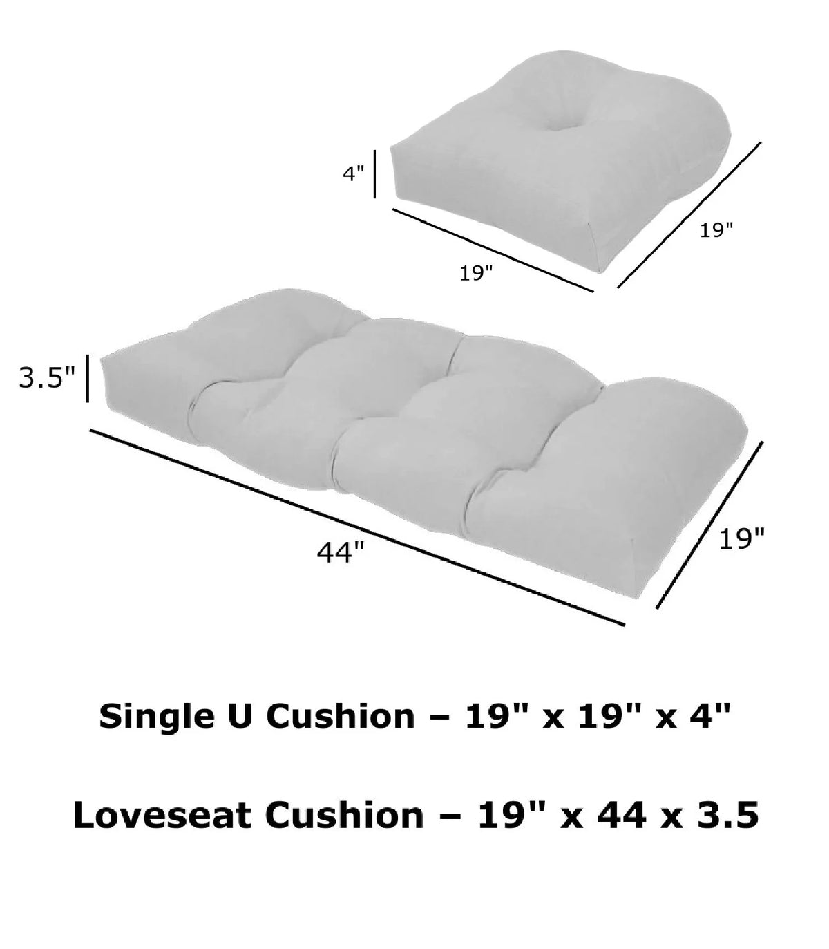 Assorted Red U-Shape Cushion Set Outdoor Seating Cushions (3 Pieces) Q472