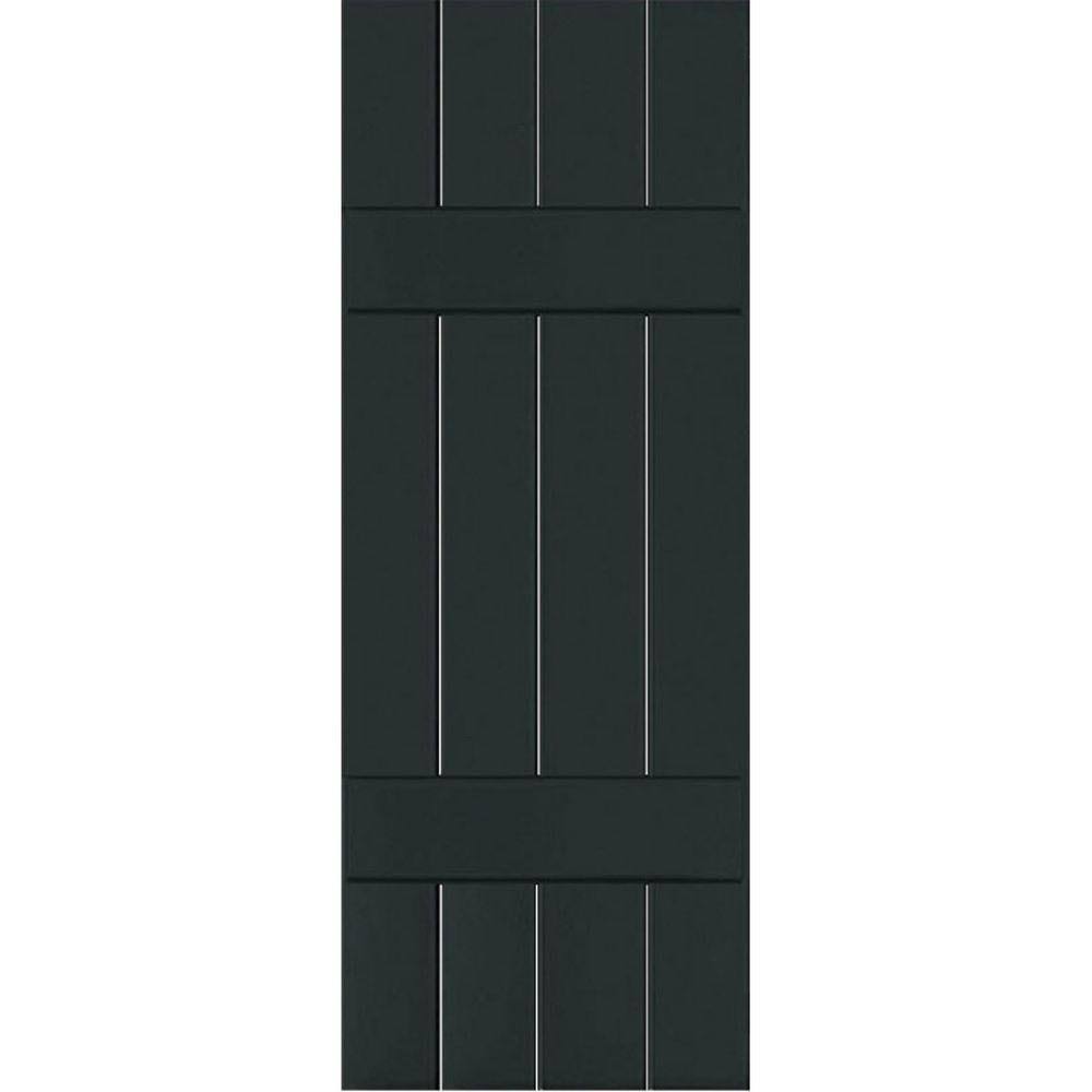 15 in. x 46 in. Dark Green Western Red Cedar Board and Batten Shutters Pair M297
