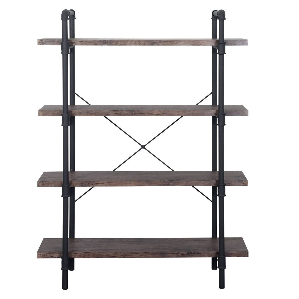 4-Tier Industrial Shelf in Dark Brown F6883
