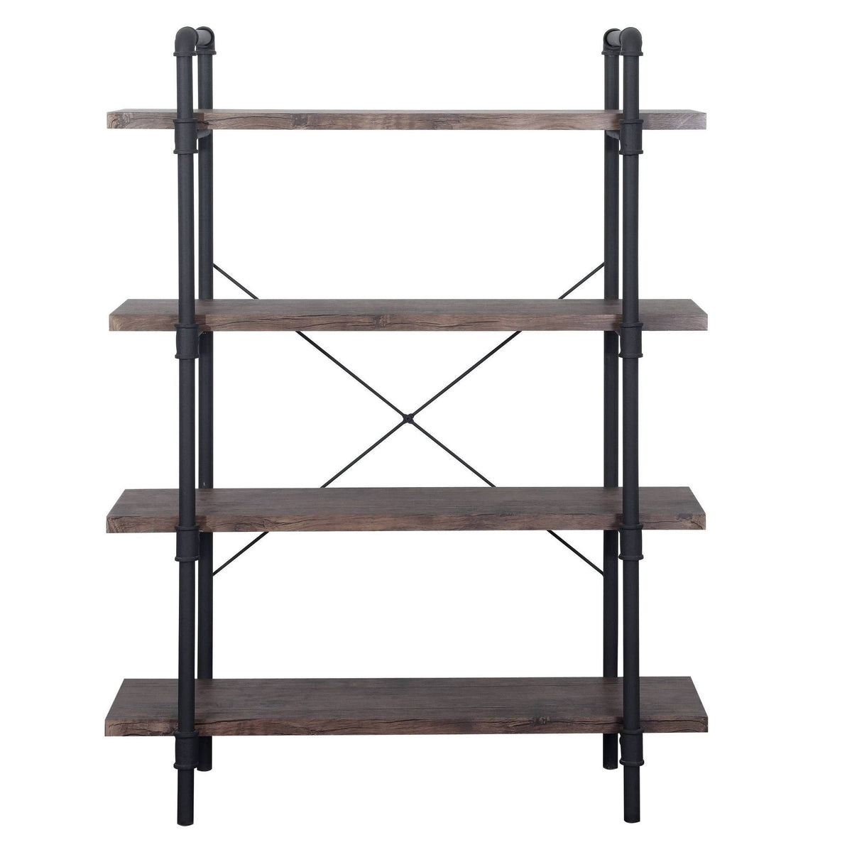 4-Tier Industrial Shelf in Dark Brown F6883