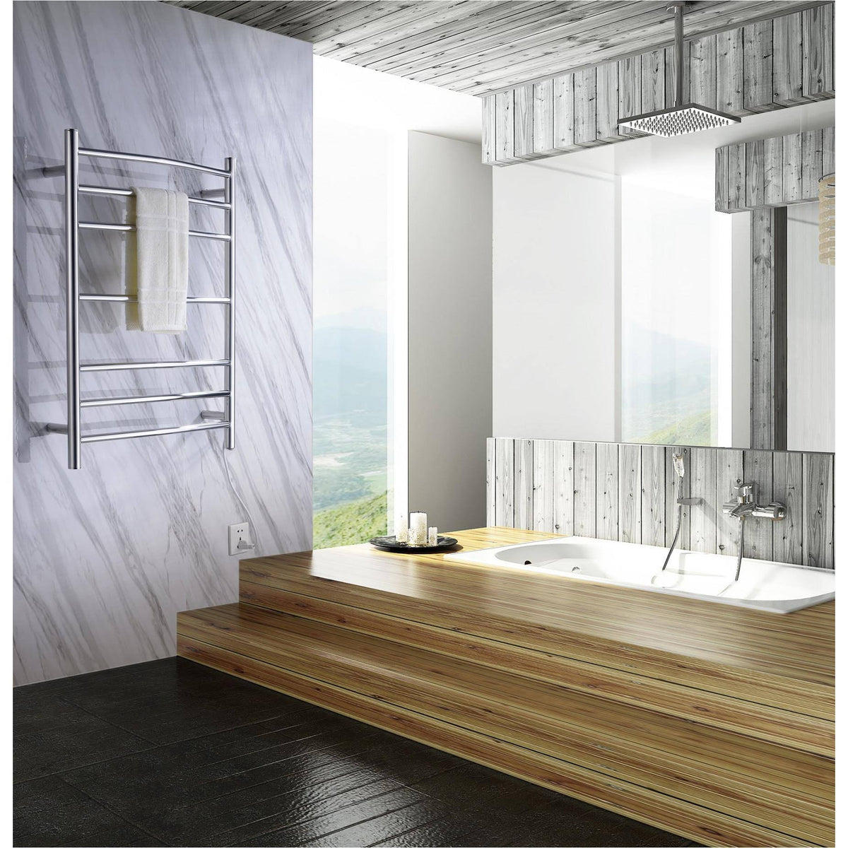 Polished Chrome 7-Bar Electric Towel Warmer Y8326