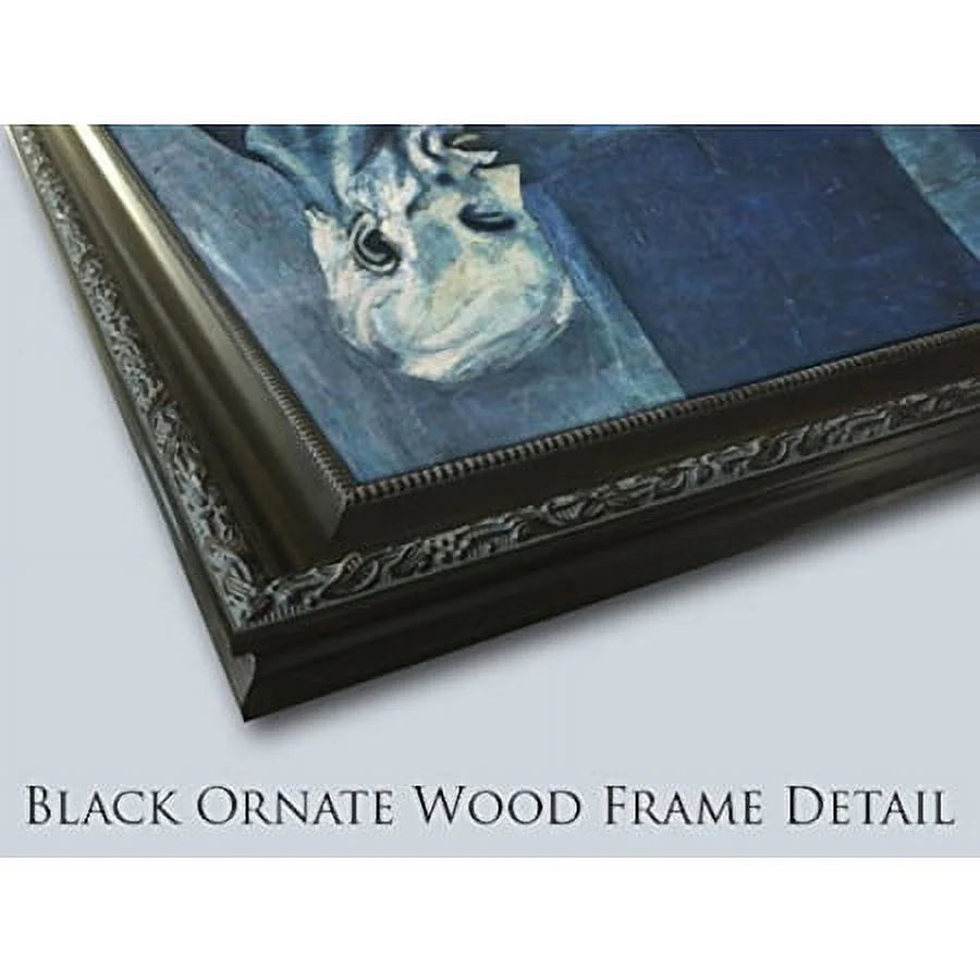Black Ornate Wood Framed Art Print S759