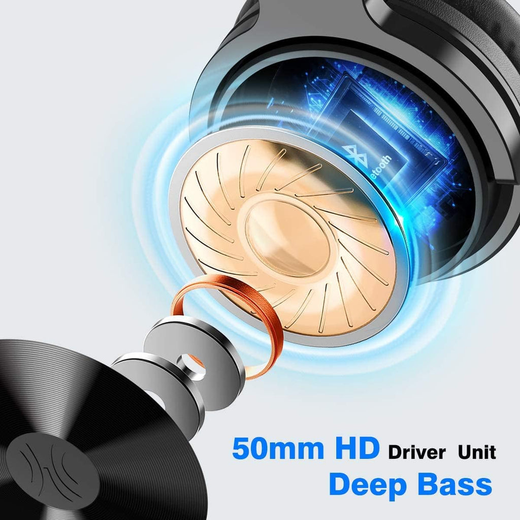 Pack of 2 Foldable Bluetooth Over Ear Headphones with 50mm Neodymium Drivers R305