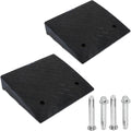 Rubber Curb Ramp 5.3" Rise 2 Pack Black Threshold Ramps with 4 Expansion Bolts N9368