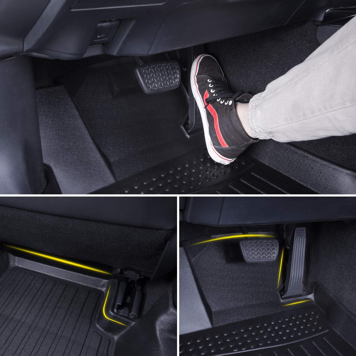 Black Front Rear Car Mats for Nissan Rogue Sport 2017-2021 W158