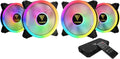 RGB 120mm 4 Pack Computer Case Cooling Fans with Addressable RGB Fan Hub A88629