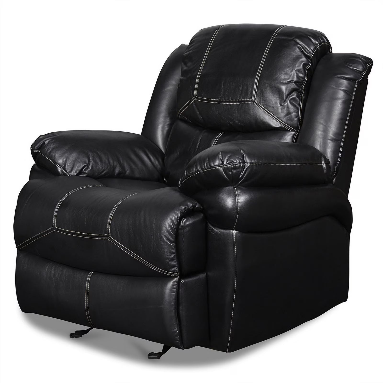 Black Upholstered Fabric Glider Recliner W68789