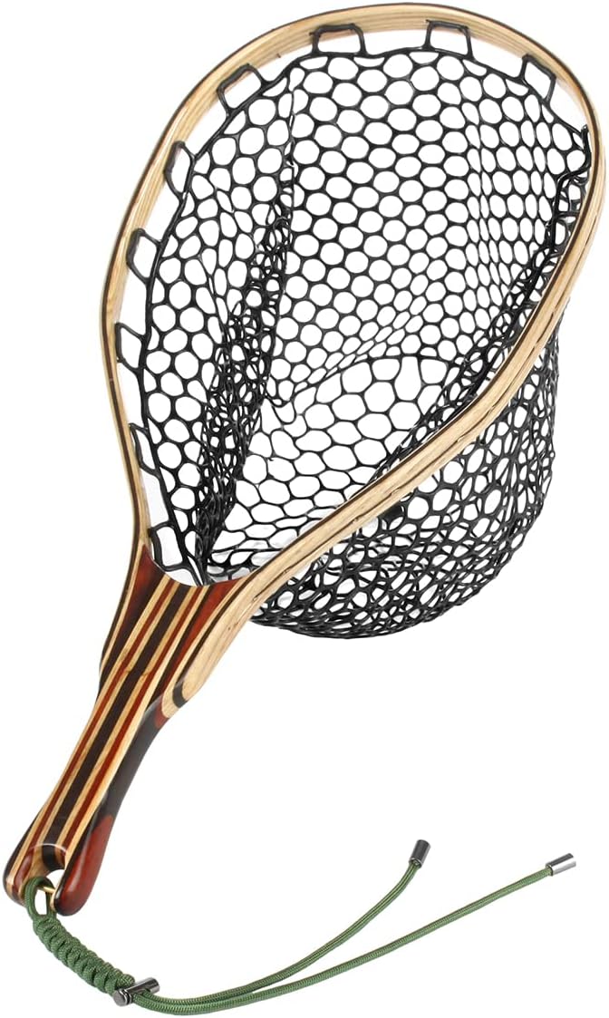 Black Aluminum Alloy Frame Fly Fishing Landing Net with Rubber Mesh Pack of 2 Q758275