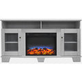 White Electric Fireplace with Entertainment Stand H747