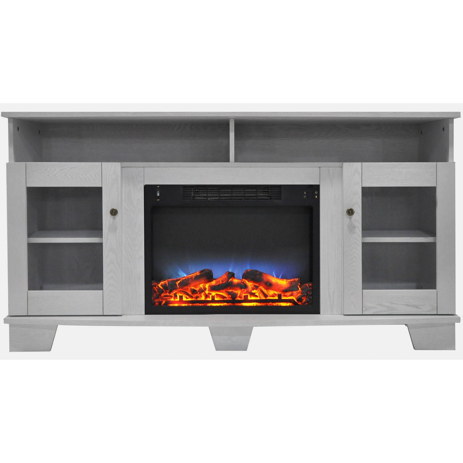 White Electric Fireplace with Entertainment Stand H747