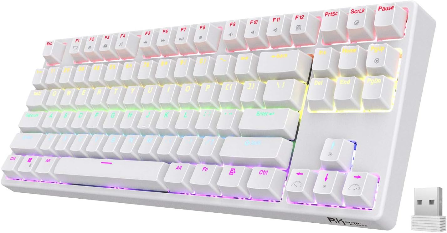 87 Keys Wireless Mechanical Keyboard with Brown Switches X4972