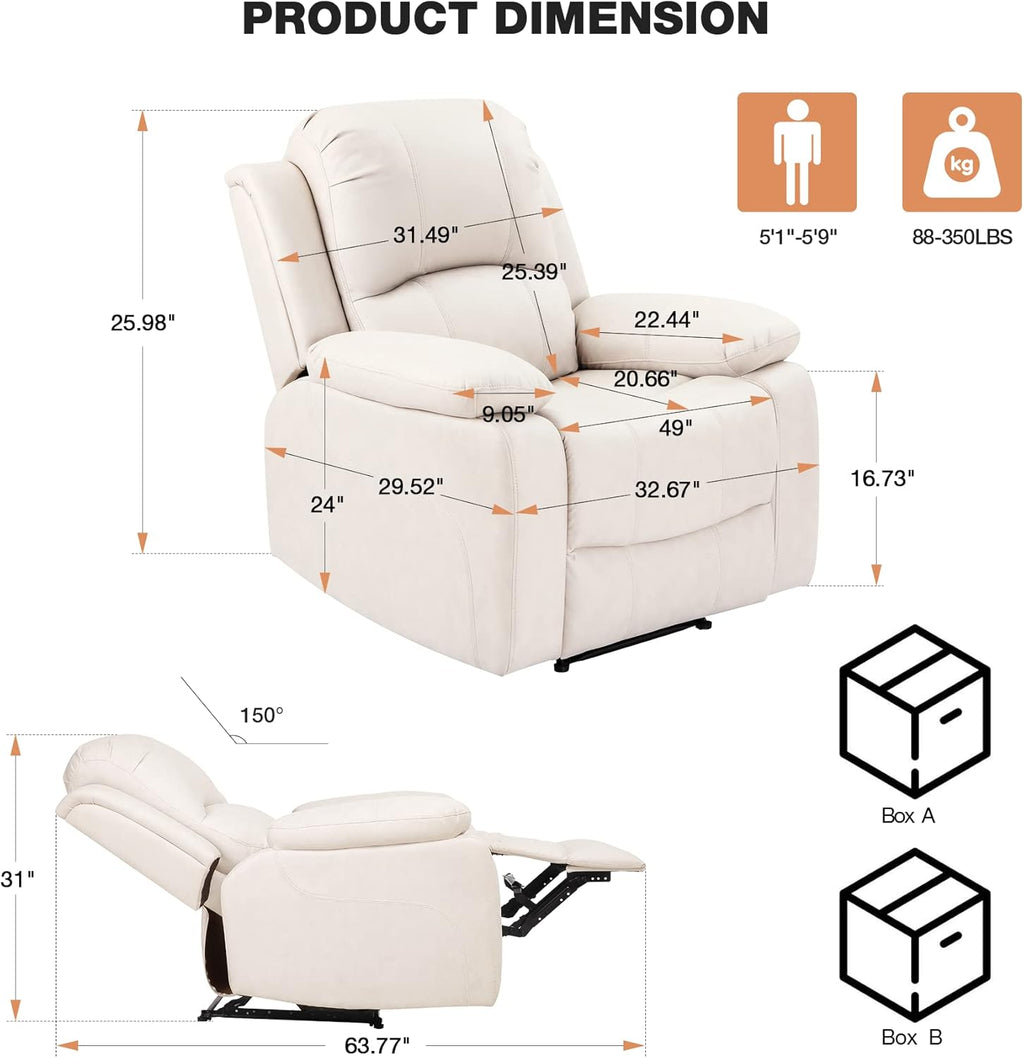 Recliner Chair with Footrest Single Sofa A1413
