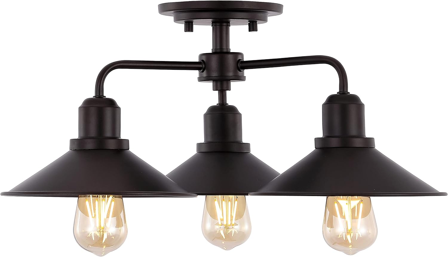 18.5 3-Light Iron Industrial LED Semi Flush Mount C63009