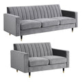 Contemporary Velvet Loveseat and Sofa T58771